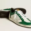 Ball Star LAB da uomo in pelle verde e bianca con stella argentata Ball Star LAB da uomo in pelle verde e bianca con stella argentata