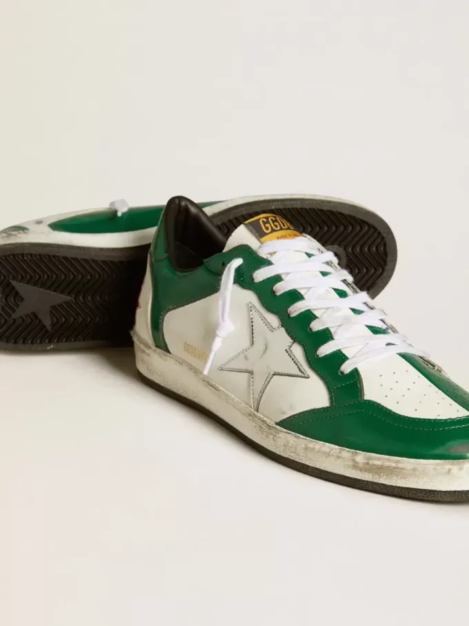Ball Star LAB da uomo in pelle verde e bianca con stella argentata Ball Star LAB da uomo in pelle verde e bianca con stella argentata