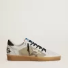 Ball Star LTD con stella in pelle crackle laminata e linguetta sul tallone in pelle marrone Ball Star LTD con stella in pelle crackle laminata e linguetta sul tallone in pelle marrone