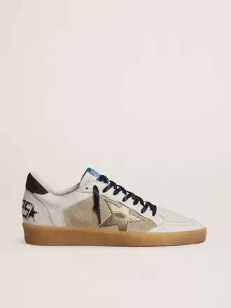 Ball Star LTD con stella in pelle crackle laminata e linguetta sul tallone in pelle marrone