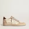 Ball Star LTD da donna con stella bianca e linguetta sul tallone in pelle bordeaux Ball Star LTD da donna con stella bianca e linguetta sul tallone in pelle bordeaux