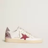 Ball Star LTD da donna con stella in pelle rossa e linguetta del tallone rosa glitterata Ball Star LTD da donna con stella in pelle rossa e linguetta del tallone rosa glitterata