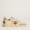Ball Star LTD da donna in nappa con stella in pelle e linguetta sul tallone in pelle scamosciata argentata