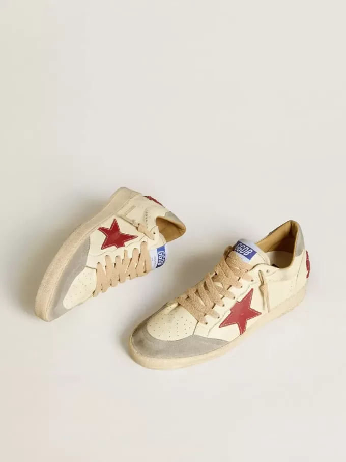 Ball Star LTD da donna in nappa con stella in pelle e linguetta sul tallone in pelle scamosciata argentata