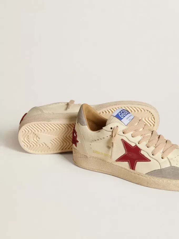 Ball Star LTD da donna in nappa con stella in pelle e linguetta sul tallone in pelle scamosciata argentata
