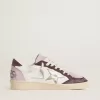Ball Star LTD da donna in nappa con stella in pelle laminata platino e linguetta sul tallone in nabuk bordeaux