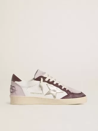 Ball Star LTD da donna in nappa con stella in pelle laminata platino e linguetta sul tallone in nabuk bordeaux