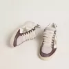 Ball Star LTD da donna in nappa con stella in pelle laminata platino e linguetta sul tallone in nabuk bordeaux
