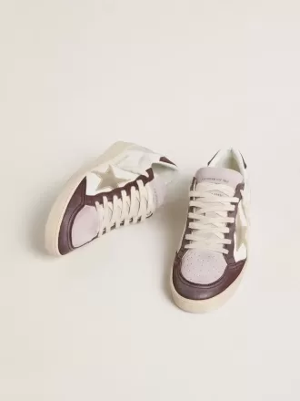 Ball Star LTD da donna in nappa con stella in pelle laminata platino e linguetta sul tallone in nabuk bordeaux