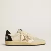 Ball Star LTD da donna in nappa e pelle scamosciata con stella glitterata e linguetta nera sul tallone Ball Star LTD da donna in nappa e pelle scamosciata con stella glitterata e linguetta nera sul tallone