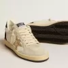 Ball Star LTD da donna in nappa e pelle scamosciata con stella glitterata e linguetta nera sul tallone Ball Star LTD da donna in nappa e pelle scamosciata con stella glitterata e linguetta nera sul tallone