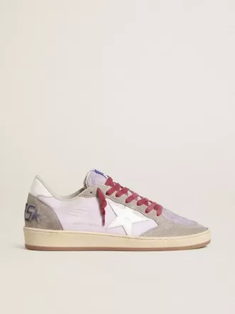 Ball Star LTD da donna in nylon lilla con stella in pelle bianca e inserti in pelle scamosciata Ball Star LTD da donna in nylon lilla con stella in pelle bianca e inserti in pelle scamosciata