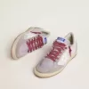 Ball Star LTD da donna in nylon lilla con stella in pelle bianca e inserti in pelle scamosciata Ball Star LTD da donna in nylon lilla con stella in pelle bianca e inserti in pelle scamosciata