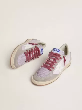 Ball Star LTD da donna in nylon lilla con stella in pelle bianca e inserti in pelle scamosciata Ball Star LTD da donna in nylon lilla con stella in pelle bianca e inserti in pelle scamosciata