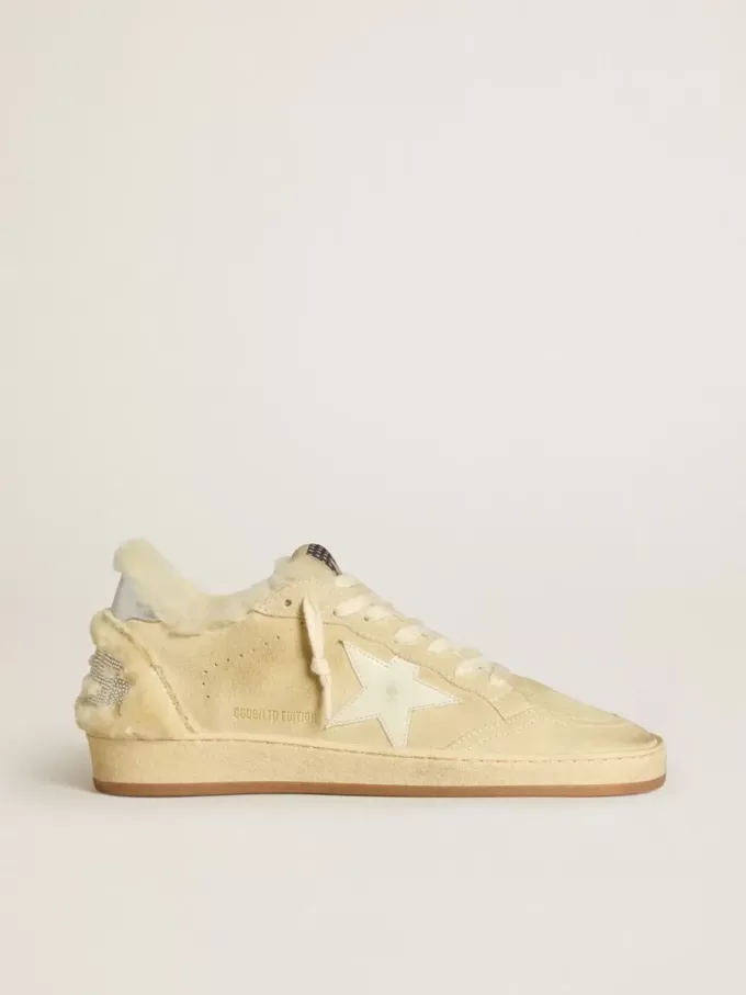 Ball Star LTD da donna in pelle scamosciata e shearling con stella in vernice bianca