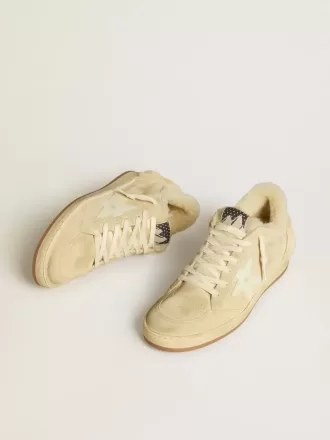 Ball Star LTD da donna in pelle scamosciata e shearling con stella in vernice bianca Ball Star LTD da donna in pelle scamosciata e shearling con stella in vernice bianca