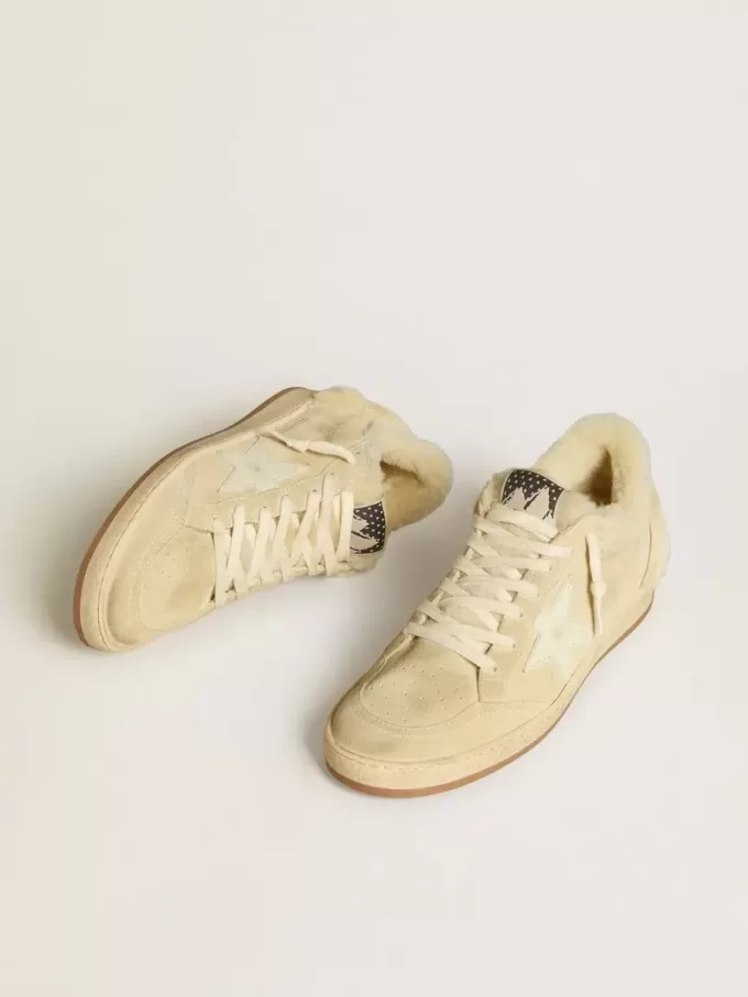 Ball Star LTD da donna in pelle scamosciata e shearling con stella in vernice bianca