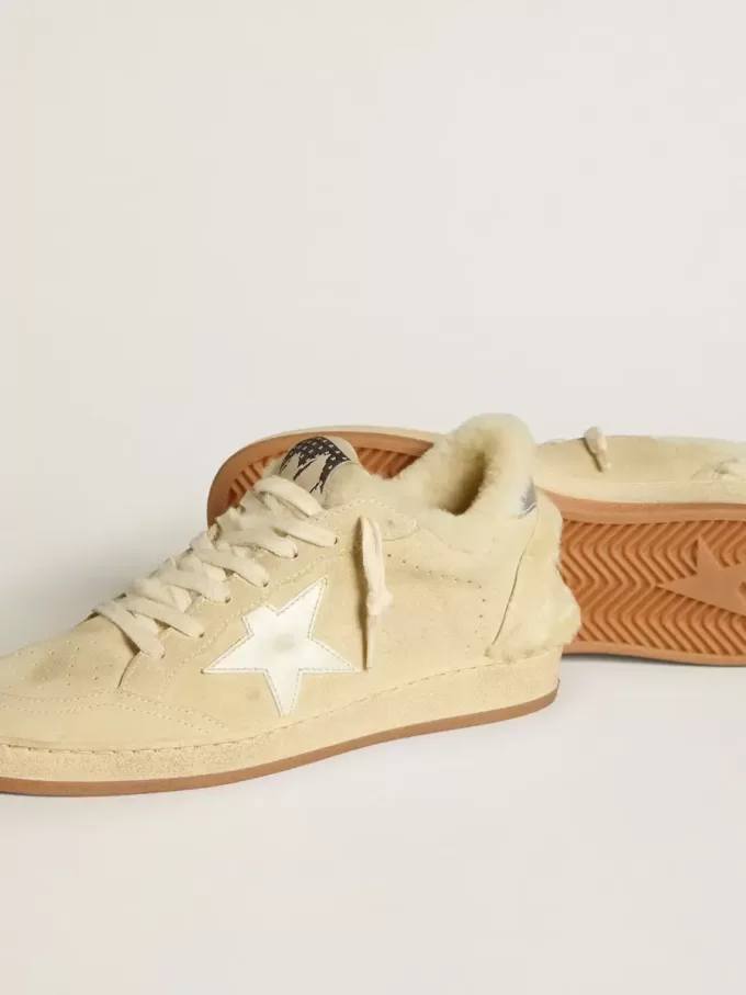 Ball Star LTD da donna in pelle scamosciata e shearling con stella in vernice bianca