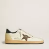 Ball Star LTD da uomo con stella in mesh e linguetta sul tallone in pelle blu notte Ball Star LTD da uomo con stella in mesh e linguetta sul tallone in pelle blu notte