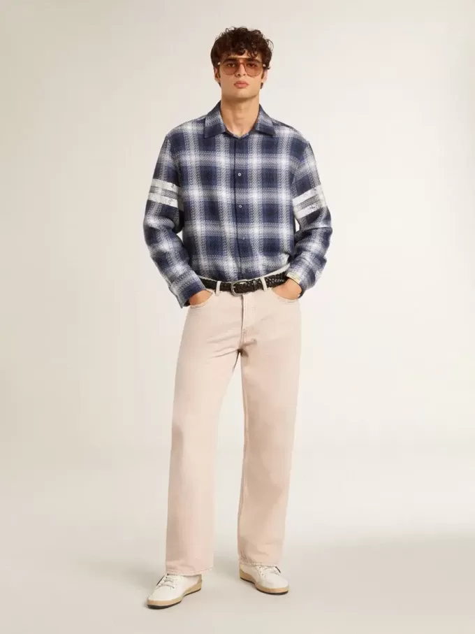 Ball Star LTD da uomo con stella in mesh e linguetta sul tallone in pelle blu notte Ball Star LTD da uomo con stella in mesh e linguetta sul tallone in pelle blu notte