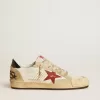 Ball Star LTD da uomo in pelle nappa con stella in pelle rossa e linguetta sul tallone in pelle Ball Star LTD da uomo in pelle nappa con stella in pelle rossa e linguetta sul tallone in pelle