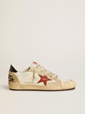Ball Star LTD da uomo in pelle nappa con stella in pelle rossa e linguetta sul tallone in pelle Ball Star LTD da uomo in pelle nappa con stella in pelle rossa e linguetta sul tallone in pelle