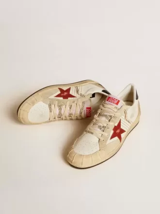 Ball Star LTD da uomo in pelle nappa con stella in pelle rossa e linguetta sul tallone in pelle Ball Star LTD da uomo in pelle nappa con stella in pelle rossa e linguetta sul tallone in pelle