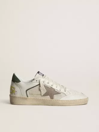 Ball Star LTD in mesh e pelle nappa con stella in pelle grigia e linguetta sul tallone in pelle scamosciata verde Ball Star LTD in mesh e pelle nappa con stella in pelle grigia e linguetta sul tallone in pelle scamosciata verde