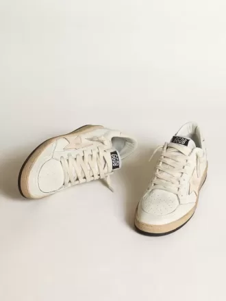 Ball Star LTD in nappa bianca con stella in nappa rosa salmone Ball Star LTD in nappa bianca con stella in nappa rosa salmone