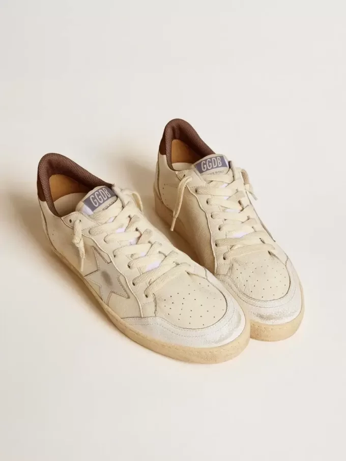 Ball Star LTD in nappa con stella in pelle metallizzata e linguetta sul tallone in pelle scamosciata Ball Star LTD in nappa con stella in pelle metallizzata e linguetta sul tallone in pelle scamosciata