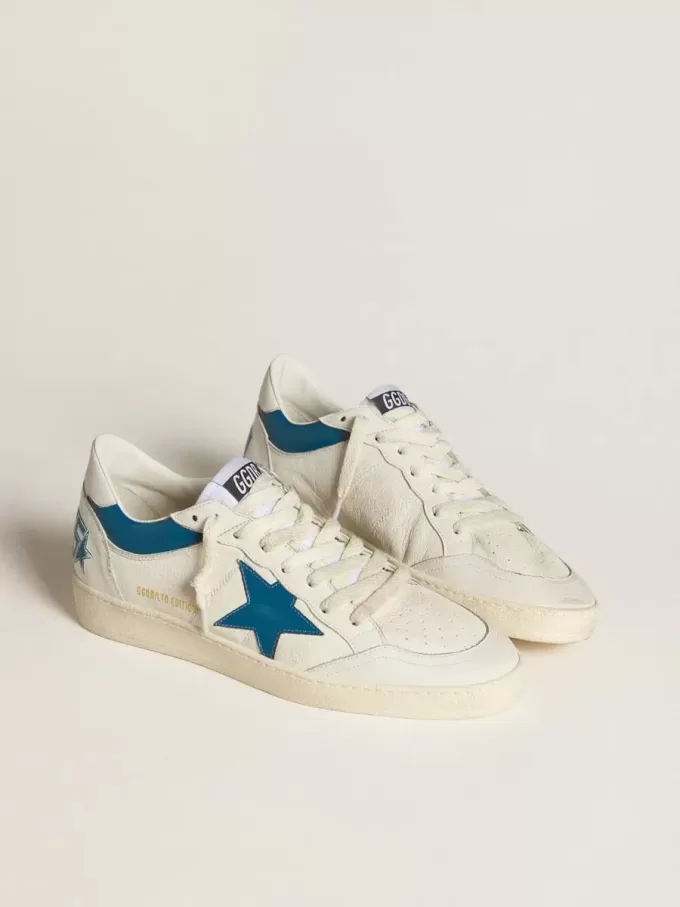 Ball Star LTD in nappa con stella in pelle turchese e linguetta bianca sul tallone Ball Star LTD in nappa con stella in pelle turchese e linguetta bianca sul tallone