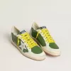 Ball Star LTD in pelle nappa verde con stella in pelle scamosciata bianca e linguetta sul tallone in pelle metallizzata argento