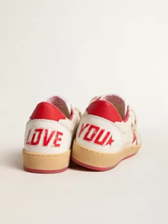 Ball Star Wishes da donna in pelle bianca con stella rossa e linguetta sul tallone