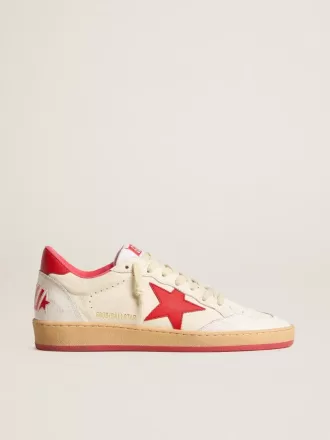 Ball Star Wishes da donna in pelle bianca con stella rossa e linguetta sul tallone