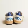 Ball Star Wishes da uomo in pelle nappa bianca con stella blu brillante e linguetta sul tallone
