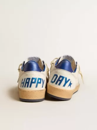 Ball Star Wishes da uomo in pelle nappa bianca con stella blu brillante e linguetta sul tallone