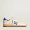 Ball Star Wishes da uomo in pelle nappa bianca con stella blu brillante e linguetta sul tallone