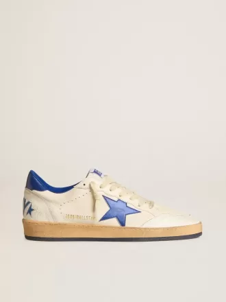 Ball Star Wishes da uomo in pelle nappa bianca con stella blu brillante e linguetta sul tallone