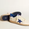 Ball Star Wishes da uomo in pelle nappa bianca con stella blu brillante e linguetta sul tallone