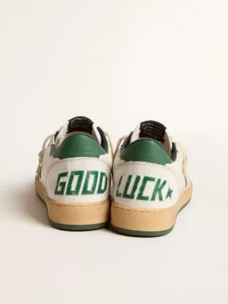 Ball Star Wishes da donna in pelle nappa bianca con stella e linguetta sul tallone in pelle verde
