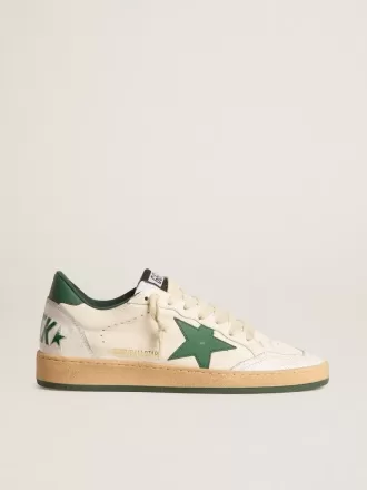 Ball Star Wishes da donna in pelle nappa bianca con stella e linguetta sul tallone in pelle verde