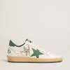 Ball Star Wishes da donna in pelle nappa bianca con stella e linguetta sul tallone in pelle verde