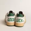 Ball Star Wishes da uomo in nappa bianca con stella e linguetta sul tallone in pelle verde Ball Star Wishes da uomo in nappa bianca con stella e linguetta sul tallone in pelle verde