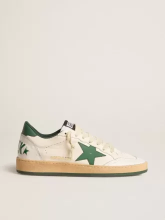 Ball Star Wishes da uomo in nappa bianca con stella e linguetta sul tallone in pelle verde