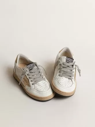 Ball Star Young con stella e linguetta sul tallone in pelle metallizzata dorata