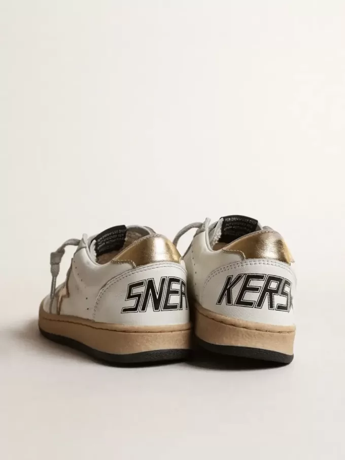 Ball Star Young con stella e linguetta sul tallone in pelle metallizzata dorata