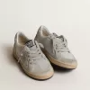 Ball Star Young glitterate con inserti in pelle scamosciata grigio ghiaccio