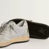 Ball Star Young glitterate con inserti in pelle scamosciata grigio ghiaccio