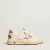 Ball Star Young in nappa con stella glitterata rosa pesca e linguetta sul tallone