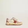 Ball Star Young in nappa con stella in nappa e linguetta sul tallone in camoscio rosa